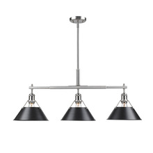  3306-LP PW-BLK - Orwell 3-Light Linear Pendant in Pewter with Matte Black